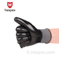 Gants de travail de revêtement complet de nitrile de nylon HESPAX Nylon Nitrile